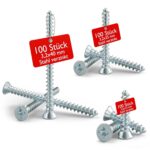 Geräteschrauben für Unterputzdosen, Hohlwanddosen und Steckdosen Senkschrauben Kreuzschlitz Selbstschneidendes Gewinde – Stahl verzinkt Ø3,2 mm (Beutel mit je 100 Stk. - 15, 25, 40 mm)