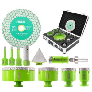 Diamant Fliesenbohrer Set 6-110mm - M14 Diamantbohrer Lochsäge für Fliesen Porzellan Keramik Marmor Granit Bohrungen20&50mm Fresa Diamantata Diamant Trennscheibe125mm