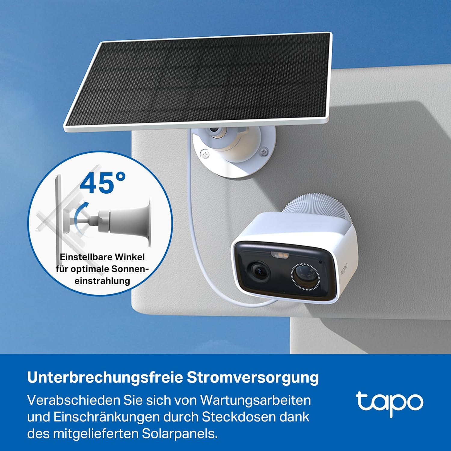 Tapo C400 KIT 1080p Solar Überwachungskamera für außen, Farbnachtsicht, WLAN 2,4 GHz, Zwei-Wege-Audio, Personenerkennung, lokale Speicherung über microSD-Karte oder H500-Homebase – Bild 5