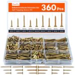 Schrauben Set, 360 PCS Holzschrauben, Selbstschneidende Schrauben mit Senkkopf, Holzschrauben Sortiment mit Aufbewahrungsbox für DIY-Projekt, Reparatur