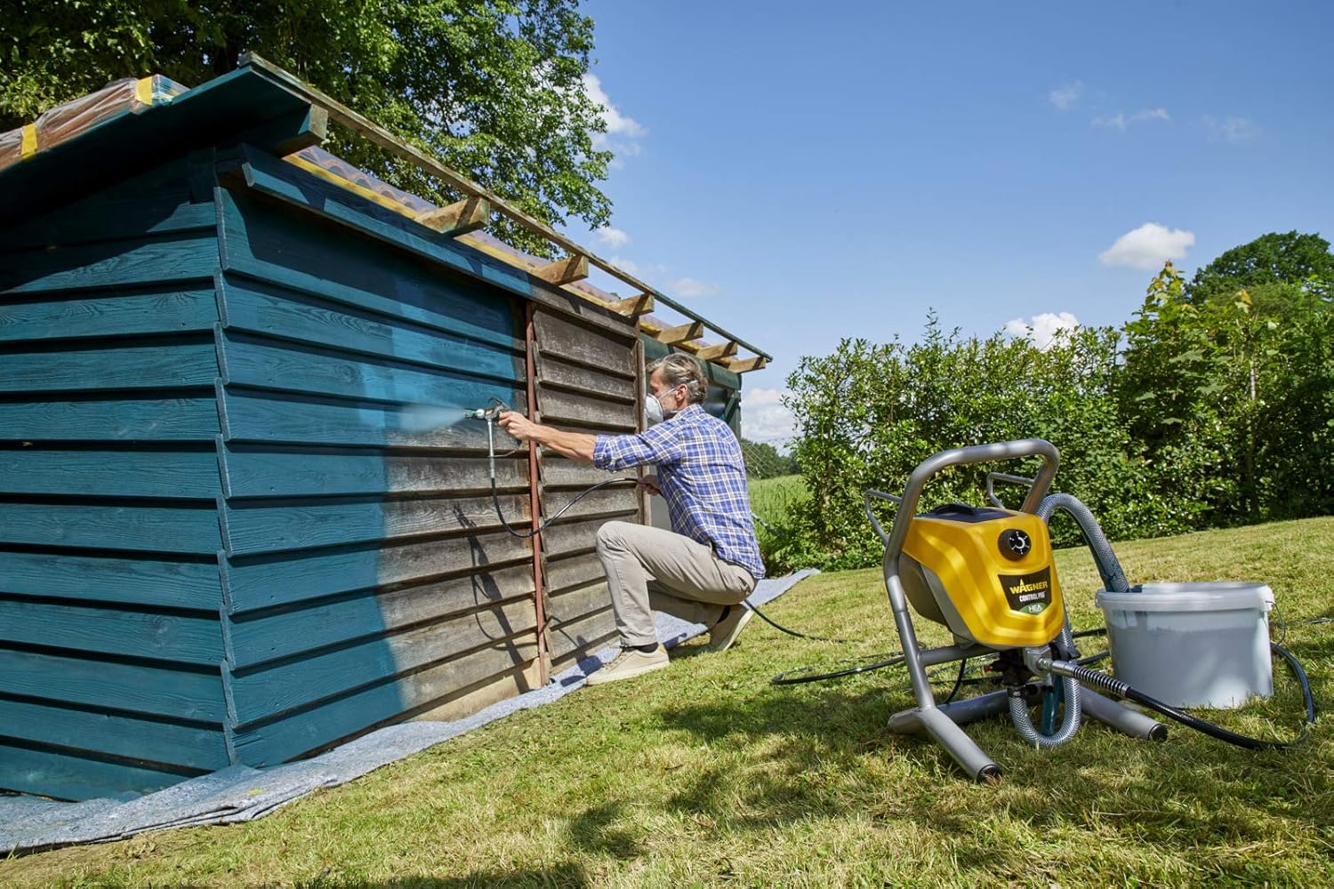 WAGNER Airless Farbsprühsystem Control Pro 250 M für Wandfarben, Latexfarben, Lacke & Lasuren, 15 m²-2 min, Druckregulierung, 110 bar, Schlauch 9 m – Bild 5