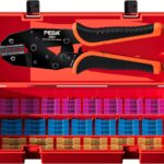 PEBA Crimpzange Set mit Stoßverbindern, Schrumpfverbinder & Kabelverbinder Set, IP67 wasserdicht, verzinntes Kupfer bis 48A, 0,34–6,0 mm², für KFZ, Marine & Elektrik