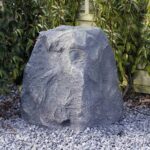 Arnusa Gartenfelsen 60x50cm Abdeckfelsen Filterabdeckung Gartendeko Trafohaus Abdeckung Findling Felsen Kunststein Grau