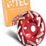 BTEC Twin Speed Extreme Diamant Schleiftopf für Beton, Naturstein, Fliesenkleber, Granit & Mauerwerk, Topfschleifer Ø125mm + Bohrung 22,23mm, Diamantscheibe 125mm doppelreihig mit Spezial-Anordnung