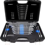 HASKYY Ratschenschlüssel Satz 8-32mm Ring Maul Ratsche Schlüssel 72 Zähne Feinverzahnt Werkzeug Set 13 tlg. im Koffer - Werkstatt, Industrie, KFZ