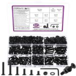 521 Stück M4 Schrauben Set, M4 Senkkopfschrauben Set, Flachkopf Innensechskantschrauben Muttern Set, Maschinenschrauben mit Muttern und Unterlegscheiben Set Schwarz, Gewindeschrauben und Muttern Set
