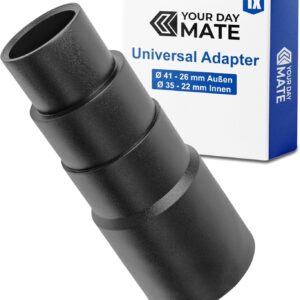 Universal Staubsauger Adapter, 1 Stück, Schwarz, kompatibel mit Bosch, Makita, Kärcher, uvm., 4-stufig mit Ø 41-26 mm Außen, Ø 35-22 mm Innen, Reduzierstück Schlauchadapter, Staubsaugeradapter