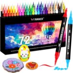 72 Farben Acrylstifte Set – Acrylmarker mit feiner Spitze und Pinsel für Stoff, Leinwand, Glas, Holz und Papier – Ideal für Kinder und Erwachsene, zum Zeichnen und DIY-Bastelprojekte