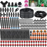 XINGGANG Garten BewässerungsSystem, 310Pcs Garten Bewässerung Kit, 60M+20M Bewässerungsrohre,Automatik Tröpfchenbewässerung Gartenbewässerung Misting Kühlsystem für Landschaft, Gewächshaus, Pflanzen