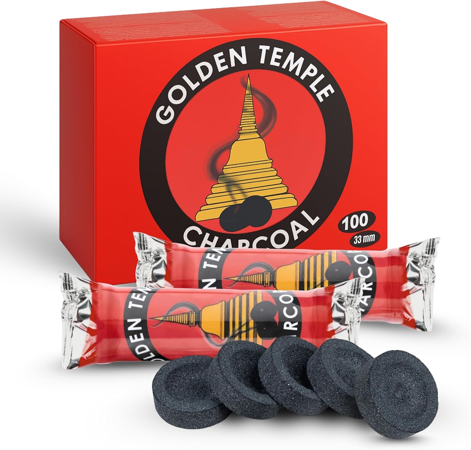 LivuX Räucherkohle 100 Tabs 33 mm – Schnellzündende Kohletabletten 10 Rollen (je 10 Stück) für Räuchern, Harze, Kräutern & Weihrauch, ideal zum Verbrennen von Räucherwerk gleichmäßig glühend 1202 – Bild 2