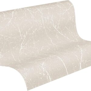 A.S. Création Vliestapete Elegance Tapete im skandinavischen Design 10,05 m x 0,53 m beige weiß Made in Germany 305074 30507-4