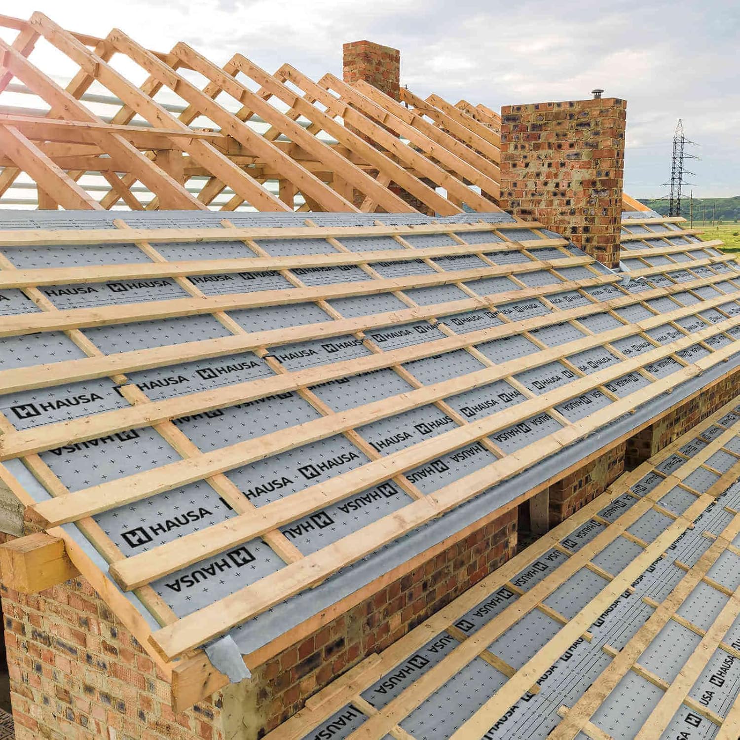 HAUSA Unterspannbahn 130g/m² grau 75 m² (1,5mx50m) hochdiffusionsoffene wasserdichte Unterdeckbahn witterungs- alterungsbeständig reißfest Schalungsbahn Ultra HU130 mit 2 Selbstklebestreifen – Bild 3