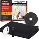 ZUIYIN Fliegengitter für Fenster 150 x 180cm Ohne Bohren Zuschneidbar Insektenschutz Fenster mit Starker Klettband Fliegennetz & Mückennetz für Fenster