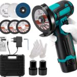 Mini Winkelschleifer Akku Set 12V, Bürstenmotor 19500 U/min, Mini Flex mit Akku 2 & Ladegerät, Trennschleifer zum Schneiden von Metall, Holz, Fliesen für Heimwerker