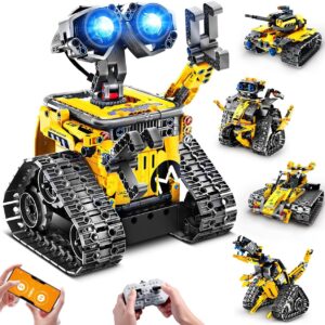 Technik Roboter für Kinder Bausatz - 5-in-1 mit Fernbedienung und App Steuerung | 520 Stück RC Wall Roboter/Tech Robot Wiederaufladbarer Geschenke für 6-12+ Jahre alte Jungen Mädchen