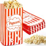 MAQIHAN Popcorn Tüten 100 stück - Popcorntüten Popcorn Klein 100 Stück Movie Night Filmabende Tüten Maschinen Papiertüten Zubehör Popcornmaschine Papier Behälter Snacktüten