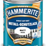 Hammerite Metallschutzlack Matt, 3in1- Rostschutz, Weiß, 250 ml