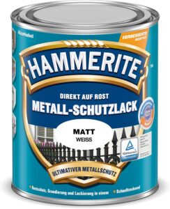 Hammerite Metallschutzlack Matt, 3in1- Rostschutz, Weiß, 250 ml