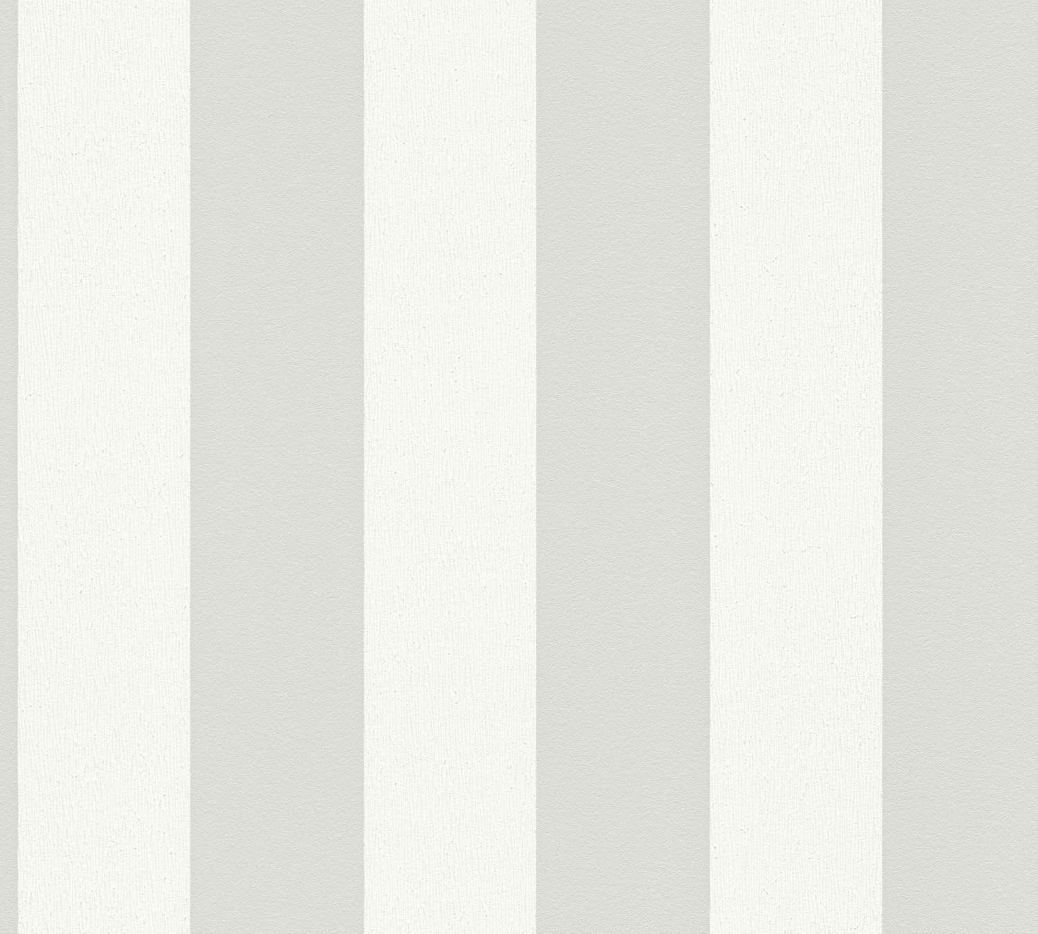 livingwalls Vliestapete 10,05 m x 0,53 m mit Blockstreifen - Streifentapete Grau, Weiß - 381012 – Bild 4
