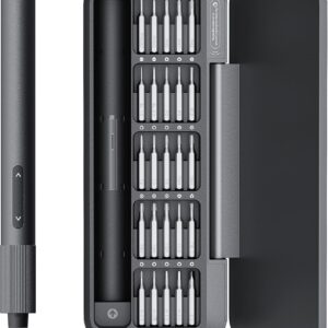 HOTO Feinmechaniker Schraubendreher Set, 0.2 N.m Magnetische Akkuschrauber, Mini Elektrischer Schraubenzieher Set, Elektro Präzisionsschraubendreher Set für Brillen Uhr Handy PC, 170 U/m, C4 × 28 mm