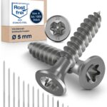 Schrauben Torx Edelstahlschrauben 5x35 Edelstahl V2A rostfrei Spanplattenschrauben für Holz Teilgewinde 5mm stark 35mm lang 100 Stück Holzschrauben Holz A2