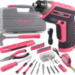 Hi-Spec 35-teiliges Pink-Rosa Heimwerker Werkzeug-set mit wiederaufladbarem USB-Akkuschrauber. Für Reparaturen und Wartungen in einem praktischen Werkzeugkoffer – Für Frauen und Mädchen
