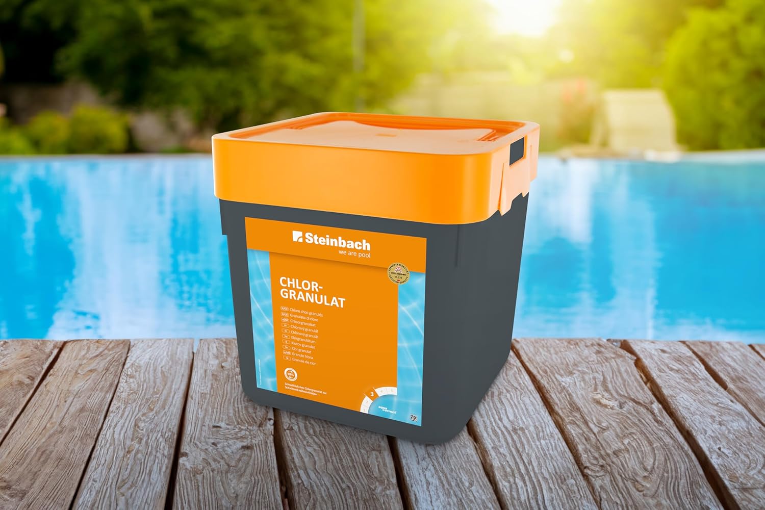 Steinbach Poolpflege Chlorgranulat - 0751205TV00-5 kg - Schnelllöslich - Effektiv - Neutralisierend - auch für Erstdosierung und Schockbehandlung geeignet – Bild 2