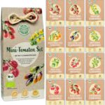 BIO mini Tomatensamen Set: 12 samenfeste Tomatensorten | Tomaten Saatgut mit seltene & alte Cocktail, Cherry & Fleischtomaten | Gemüse Samen für Balkon, Hochbeet, Garten & als Geschenk | Loveplants