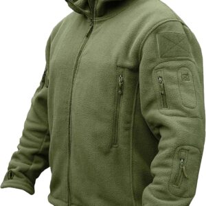 TACVASEN Herren Fleecejacke Military Outdoor Winddichte Jacke mit Kapuze