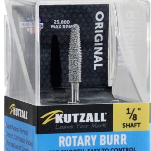 Kutzall Original Kegelfräser, 1⁄8" Schaft, grob - Holzbearbeitungsaufsatz für Dremel, Foredom, DeWalt, Milwaukee. Abrasives Wolframkarbid, 1⁄8" (3.1mm) Kopfdurchmesser. X 7⁄8" (22.2mm) Länge, T-18-E