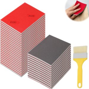36 Stück Schleifschwamm P180-P4000 Schleifschwamm Holz Nass-und Trocken Nassschleifpapier Set Geeignet zum Polieren von Holz Metall Farbe Modellen und Möbeln