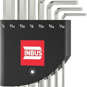 INBUS® 70389 Winkelschraubendreher Set (Zoll) 7tlg, 1/16–1/4" — Made in Germany