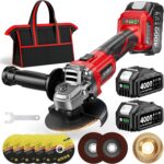 Akku-Winkelschleifer 21V, 10,000RPM Akku Flex Trennschleifer, Ø 125mm, Bürstenloser Motor, 3 Drehzahlstufen, Schnellspannschutz, Anti-Vibrationsgriff, für Präzises Trennen und Schleifen