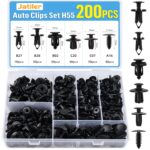 JatilEr 200 Stück Befestigungsclips Auto Clips, H55 Kfz Clips 6 Arten Spreiznieten Nylon Kunststoffnieten Karosserie Clips, Universal Türverkleidung Clips Befestigungssatz