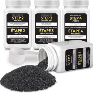 NATIONAL GEOGRAPHIC Schleif- & Poliermittel Nachfüllset – Gesteinschleifmittel für Trommeln, poliert bis zu 9 kg Steine, kompatibel mit allen Steintrommeln