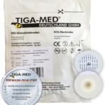TIGA-MED EKG Elektroden Einweg – Liquidgel/Nassgel, Ø 48 mm – 120 Stück (4×30) – genormter Anschluss – Made in EU – starke Haftung