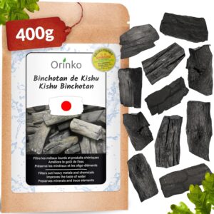 ORINKO Japanischer Kishu Binchotan Bio 400 g – Aktivkohlefilter Wasser aus Wakayama-Ubame-Eiche – Natürliche Wasserreinigung für Karaffen