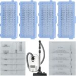 4 Pack C3 Filter für Miele Staubsauger Compact C1 & C2, Complete C2 & C3, S8340, with 4 Motorfilter &4 Abluftfilter für Miele S4000, S5000, S6000 & S8000 Series, S8340 Filter für Feinstaub & Gerüche