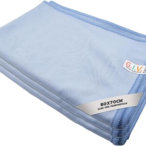 3er Set Glas und Fenstertuch Mikrofaser 50x70cm - Hochwertiges Reinigungstuch, Fensterputztuch, Microfasertuch, Putztuch für streifenfreie Fenster, Scheiben, Spiegel & Glas