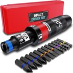 Handschlagschrauber 1/2 Zoll, 13-Tlg Schlagschraubendreher Set, Reparaturwerkzeug, Schraubenlöser Satz, Entfernen von Muttern und Rostigen Schrauben