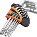 Hinrichs 9 tlg. Innensechskantschlüssel Satz Metrisch - Innensechskant Satz mit Kugelkopf - Sechskantschlüssel Set Fahrrad - korrosionsbeständiges Schlüssel Set – Hex Key, Allen Keys