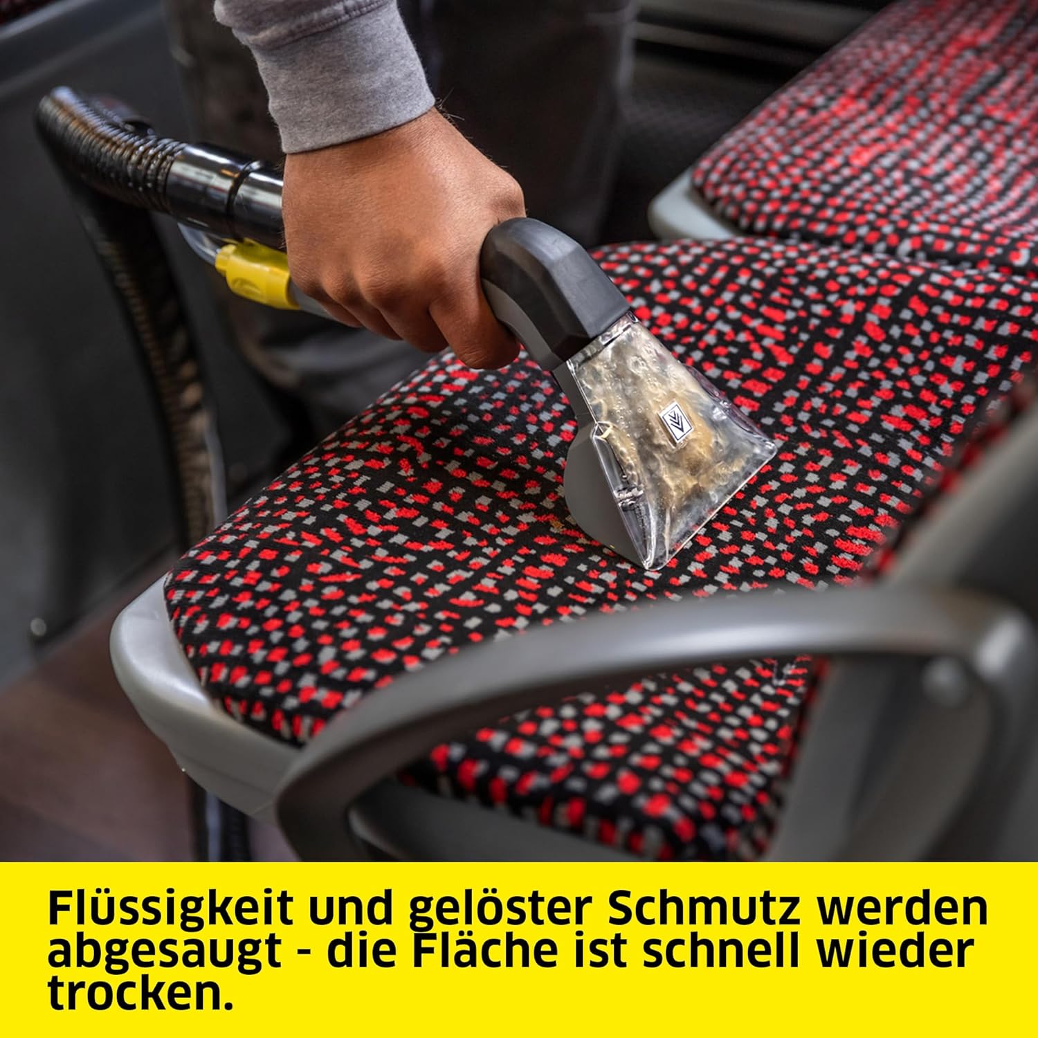 Kärcher Waschsauger Puzzi 8/1, leistungsstark, für die Reinigung von Polstern, Fleckentfernung auf textilen Flächen, inkl. ergonomischer, kurzer Polsterdüse, Schwarz – Bild 4