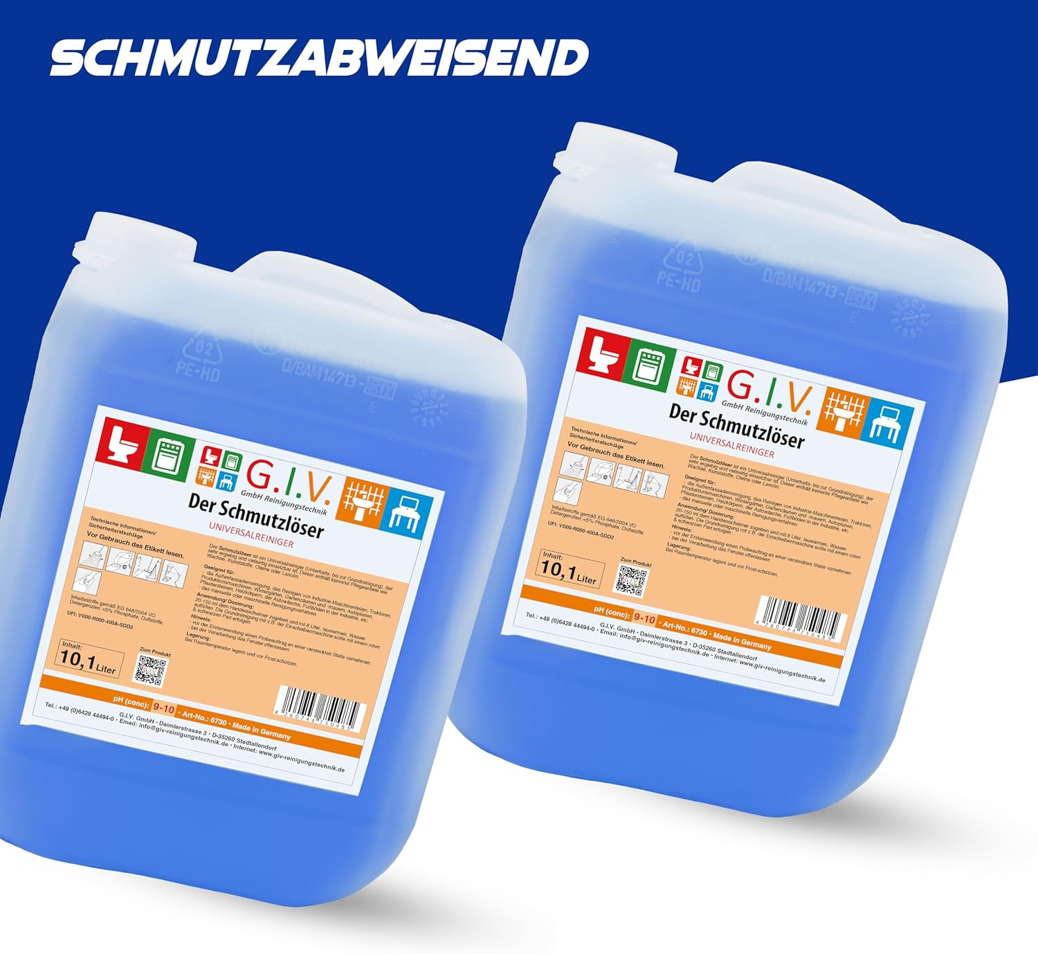 Schmutzlöser 10,1L Kanister - Universalreiniger Allzweckreiniger Industrie, Haushalt & Garten - Reinigungsmittel, Schmutzentfernung Maschinen, Fassaden, Pflastersteine – Bild 5
