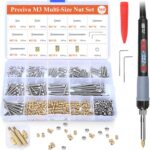 Gewindeeinsätze Lötspitzen Set, Preciva M3 Gewindeeinsatz Lötspitzen Set mit M3 Schrauben Muttern Sortiment Set