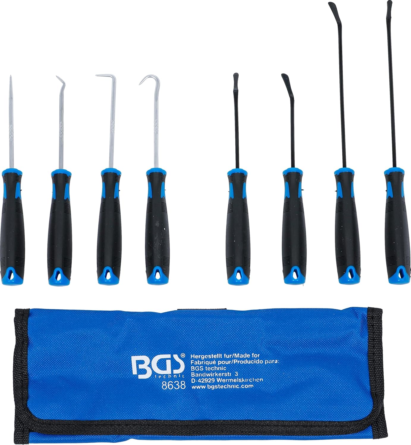 BGS 8638 | Haken-Satz mit geraden und abgerundeten Spitzen | 8-TLG. – Bild 3