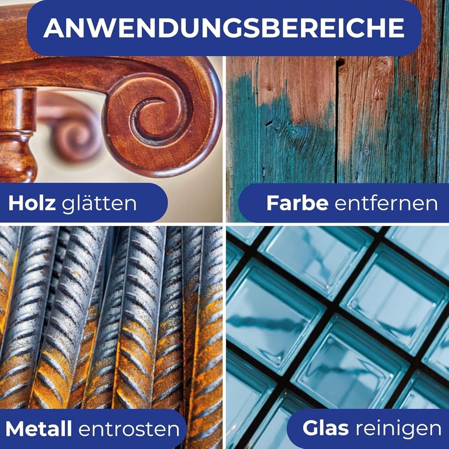 RAKSO Stahlwolle extrafein 0000-200g, 1 Banderole, poliert gewachstes Holz, Kupfer, Messing, mattiert Oberflächen, säubert Glas – Bild 3