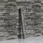 Hode Selbstklebende Tapete Steinoptik 44x600cm, Klebefolie Steinoptik Grau, Selbstklebende Folie Ziegel für Möbel Küche Schlafzimmer, Wandtapete Steintapete Backstein Wohnzimmer Wasserdicht