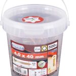 Connex Universalschrauben 4,0 x 40 mm - 500 Stück im Set - Senkkopf - TX-Antrieb - Teilgewinde - Gelb verzinkt - Inkl. Bit / Schrauben-Set / Schrauben-Eimer / B30081