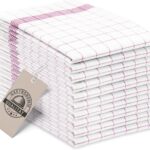 ZOLLNER 10er Set Geschirrtücher Baumwolle in 50x70 cm - super saugstarke und langlebige Küchentücher - waschbar bis 95°C – in rot weiß kariert - Gastronomiequalität - Oeko Tex® Zertifiziert