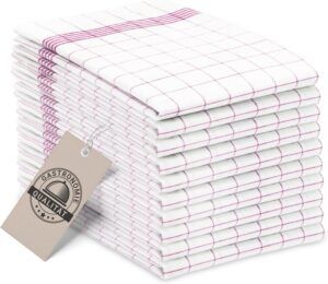 ZOLLNER 10er Set Geschirrtücher Baumwolle in 50x70 cm - super saugstarke und langlebige Küchentücher - waschbar bis 95°C – in rot weiß kariert - Gastronomiequalität - Oeko Tex® Zertifiziert